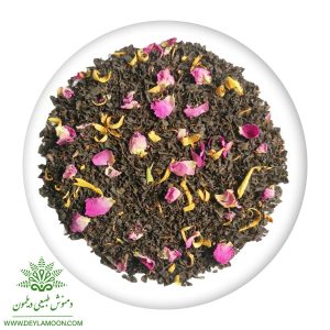 چای سیاه و بهار نارنج و گل محمدی بسته 150 گرمی