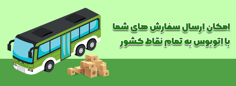 روش ارسال سفارش با اتوبوس ترمینال به طور کلی سه روش برای ارسال محصولات دیلمون در نظر گرفته شده است